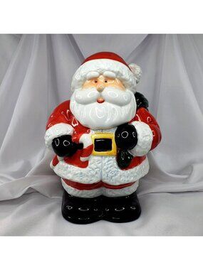 Royal Seasons Ceramic Santa Cookie Jar Hand-Painted 11" Christmas Decor
